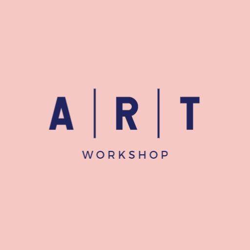 Soft Pink Minimalist Art Workshop Logo Template