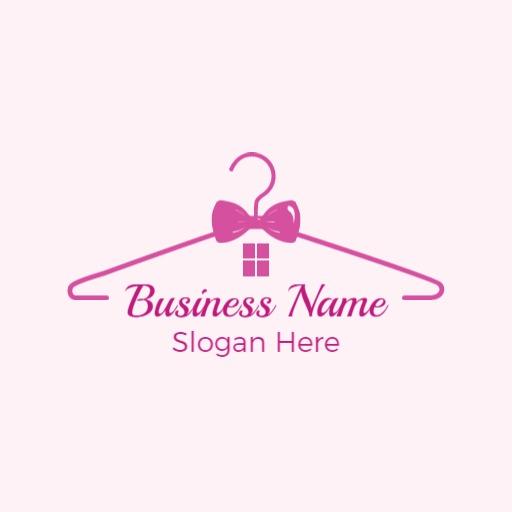 Soft Pink Minimalist Hanger Design for Fashion Logo Template