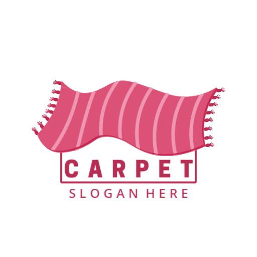 Soft Pink Patterned Design Representing Carpet Quality Logo Template