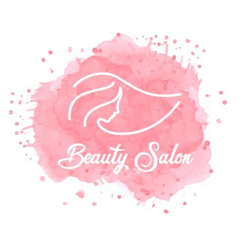 Soft Pink Watercolor Design for Elegant Beauty Salon Logo Template