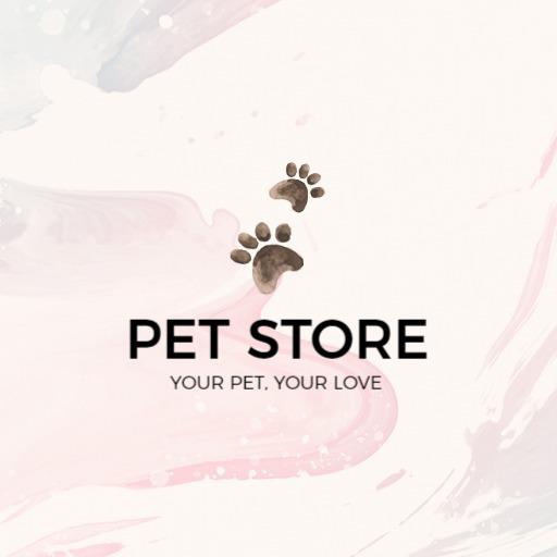 Soft Pink Watercolor Design for Loving Pet Store Logo Template