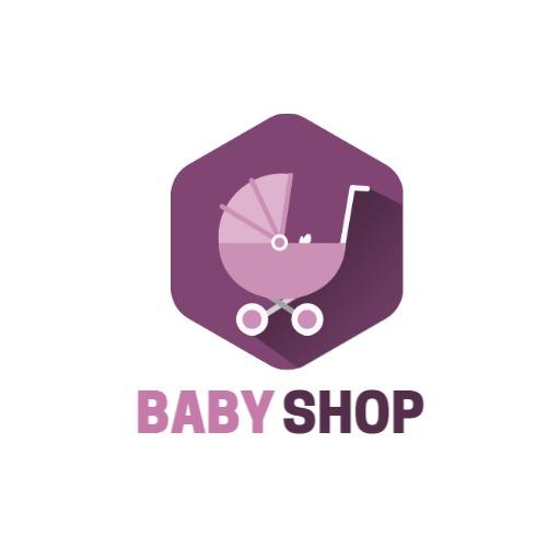 Soft Purple Baby Stroller Design for Baby Shop Logo Template