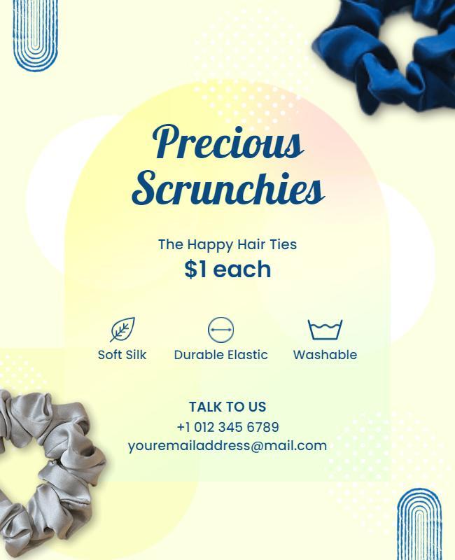 Soft Silk Hair Scrunchies Promotion Flyer Template