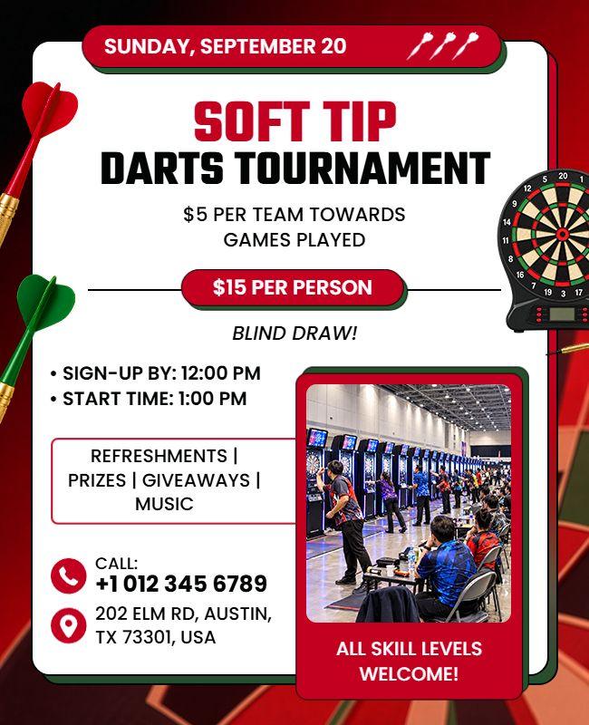 Soft Tip Darts Tournament Event Flyer Template