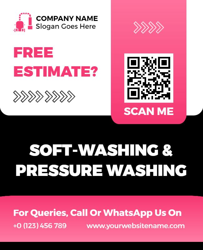 Soft Washing and Pressure Washing Services Flyer Template