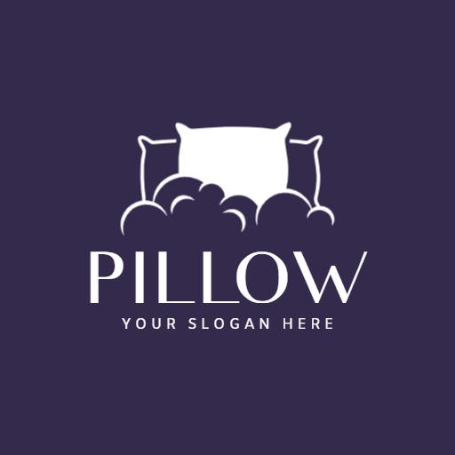 Soft White Pillows Surrounded by Plush Clouds Logo Template