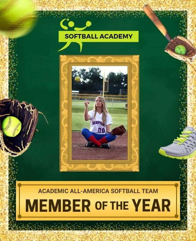 Softball Academy Member Of the Year Flyer Template