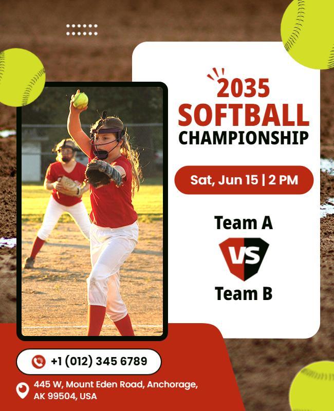 Softball Championship Event Flyer Template