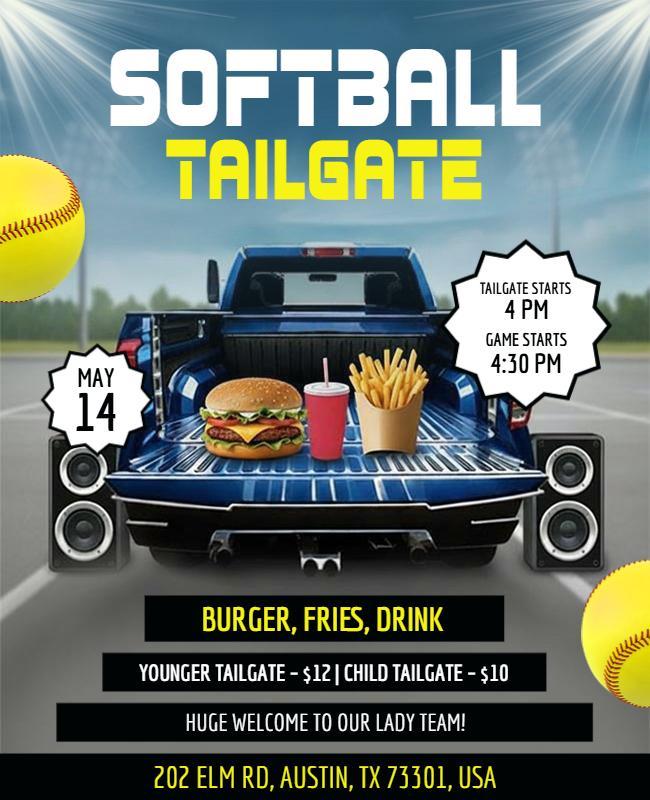 Softball Tailgate Event Flyer Template