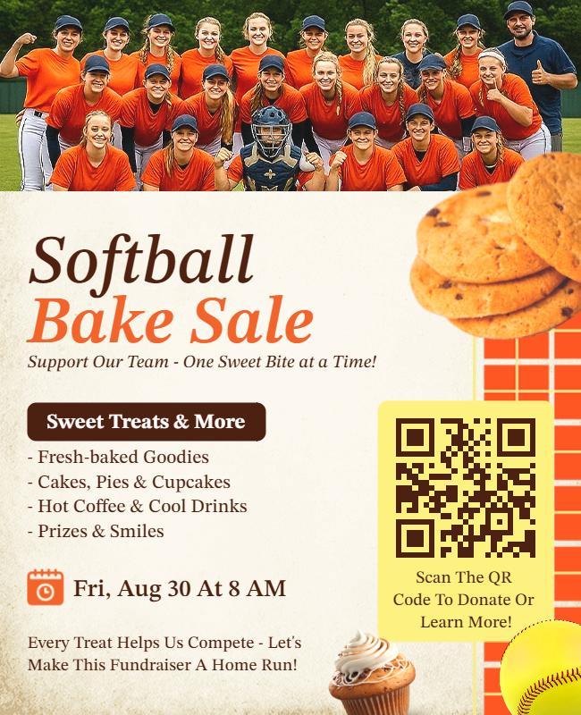 Softball Team Bake Sale Flyer Template