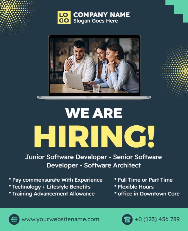 Software Developer Job Hiring Flyer Template