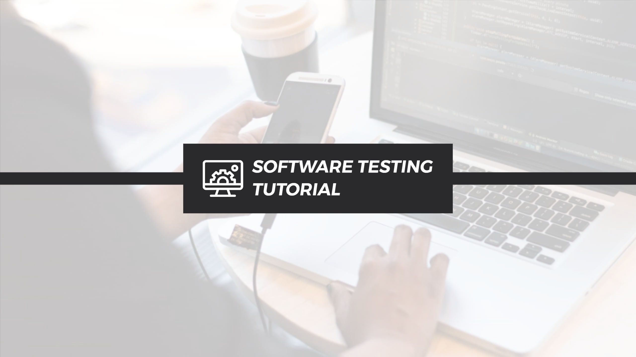 Software Testing Tutorial with Mobile Device and Laptop YouTube Banner Template