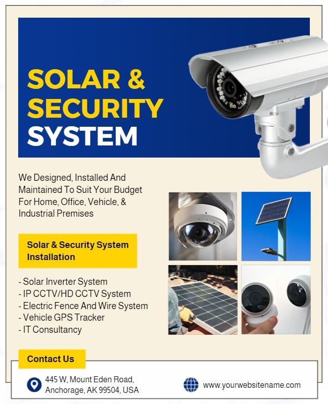 Solar and Security System Installation Flyer Template