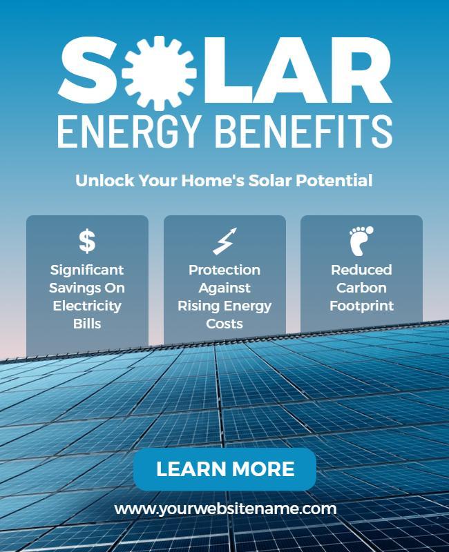 Solar Energy Benefits Poster Template
