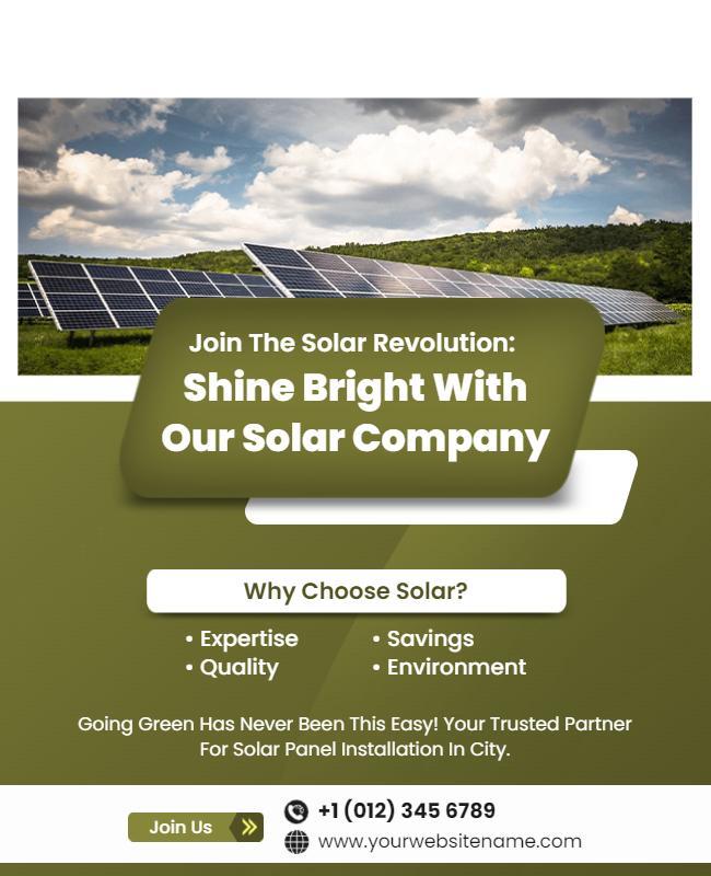 Solar Energy Installation Services Flyer Template