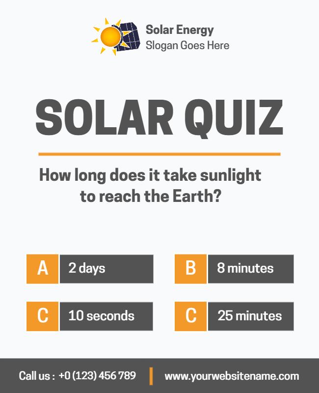 Solar Energy Knowledge Quiz Flyer Template