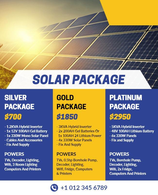 Solar Energy Package Promotion Flyer Template