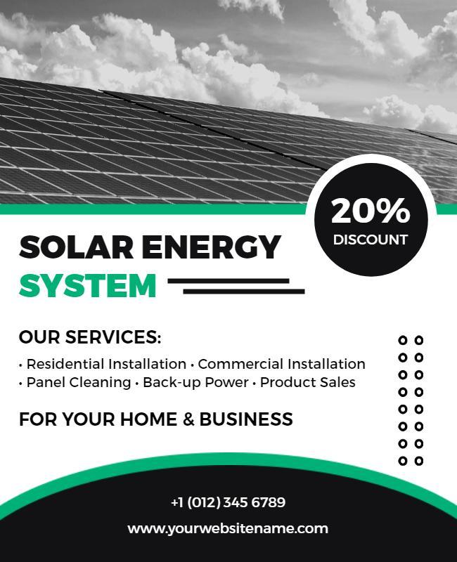 Solar Energy Service Promotion Flyer Template