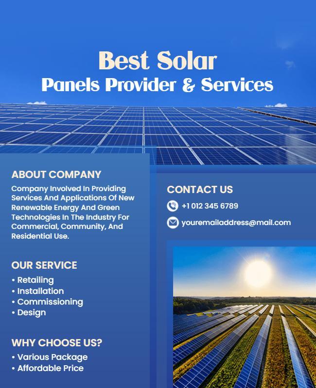 Solar Energy Service Provider Flyer Template