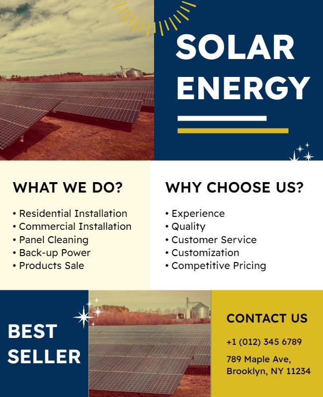 Solar Energy Services Promotional Flyer Template