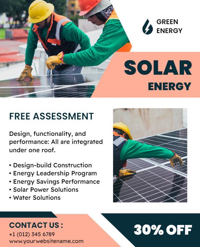 Solar Energy Solutions Promotional Flyer Template