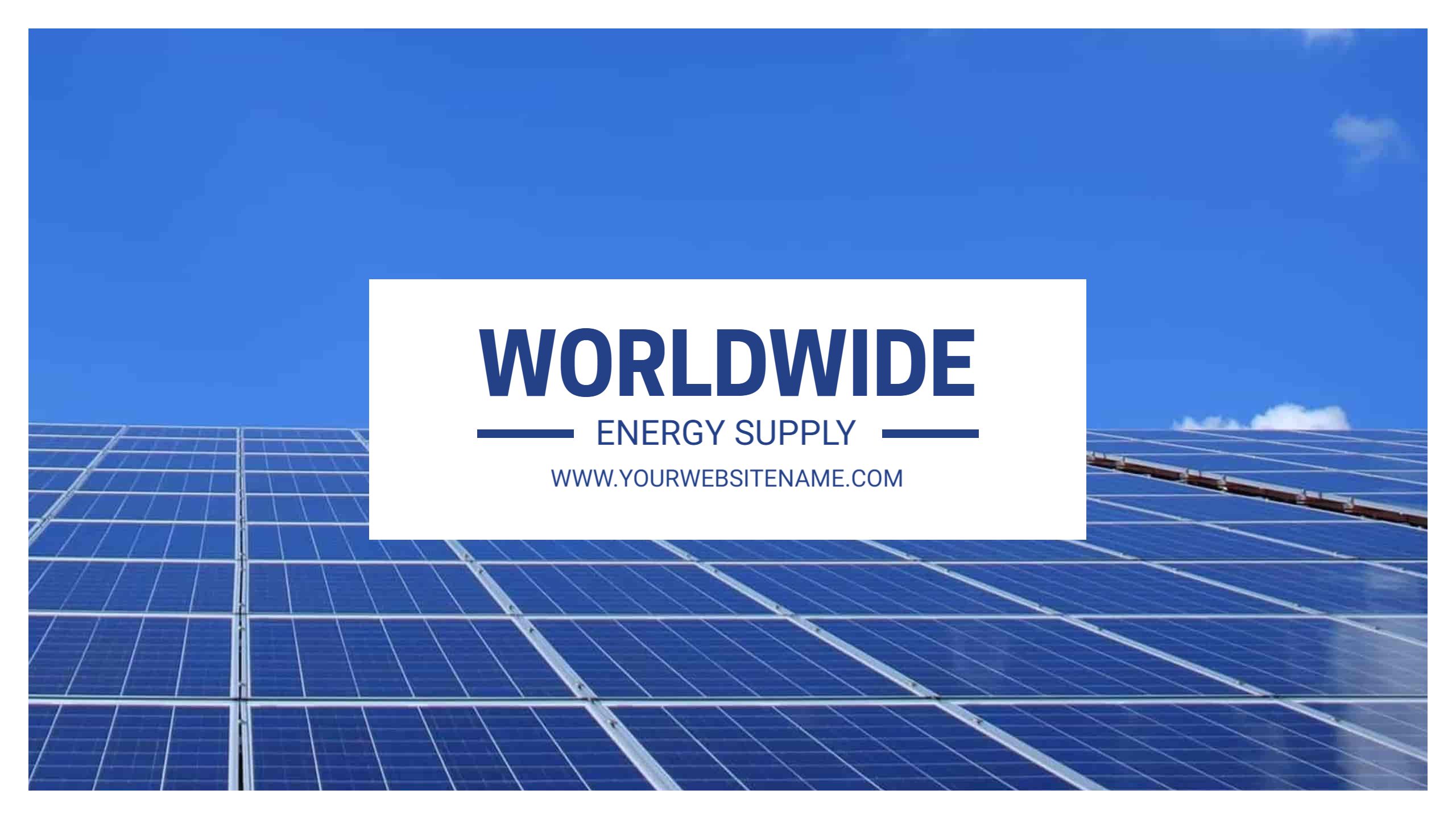 Solar Energy Supply with Blue Sky and Panels YouTube Banner Template