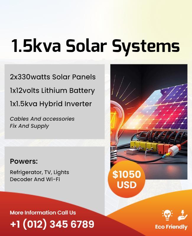 Eco-Friendly Solar Power Solutions for Home Use Flyer Template