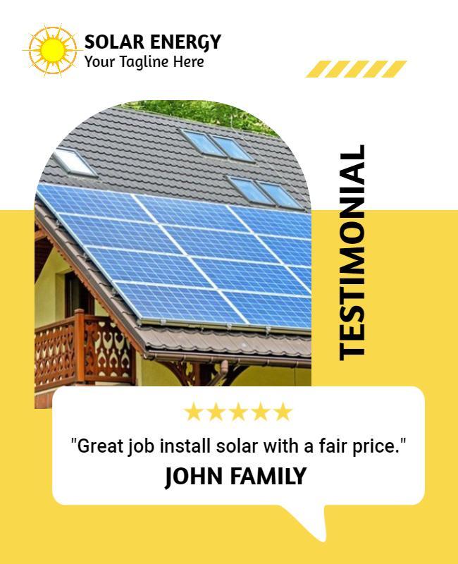 Solar Energy Testimonial Promotion Flyer Template