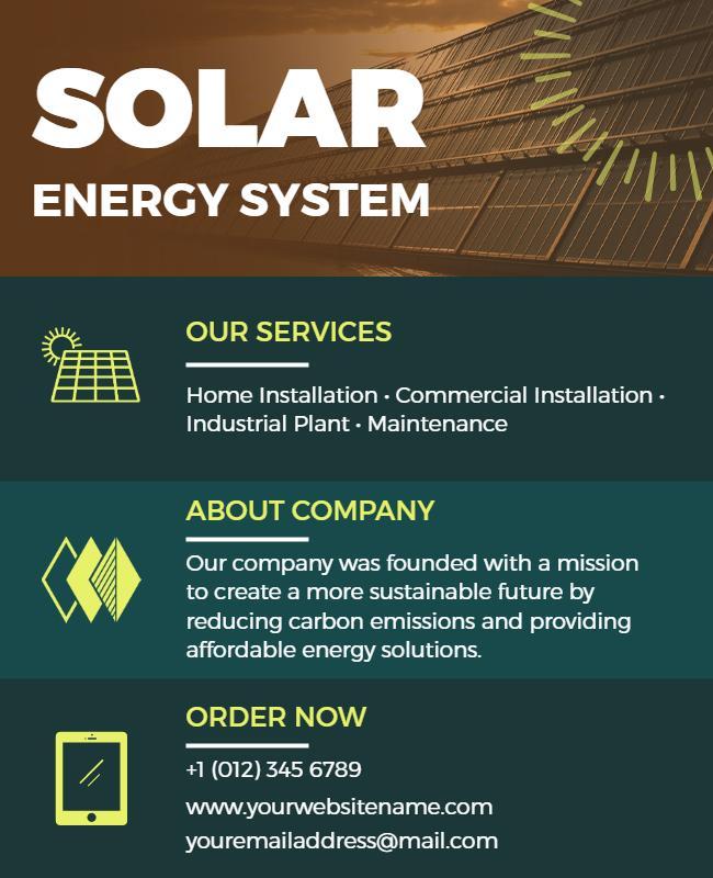 Solar Panel Installation Services Flyer Template