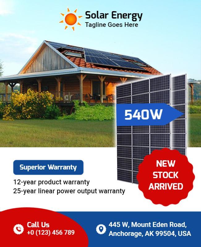 Solar Panel Promotion and Warranty Flyer Template