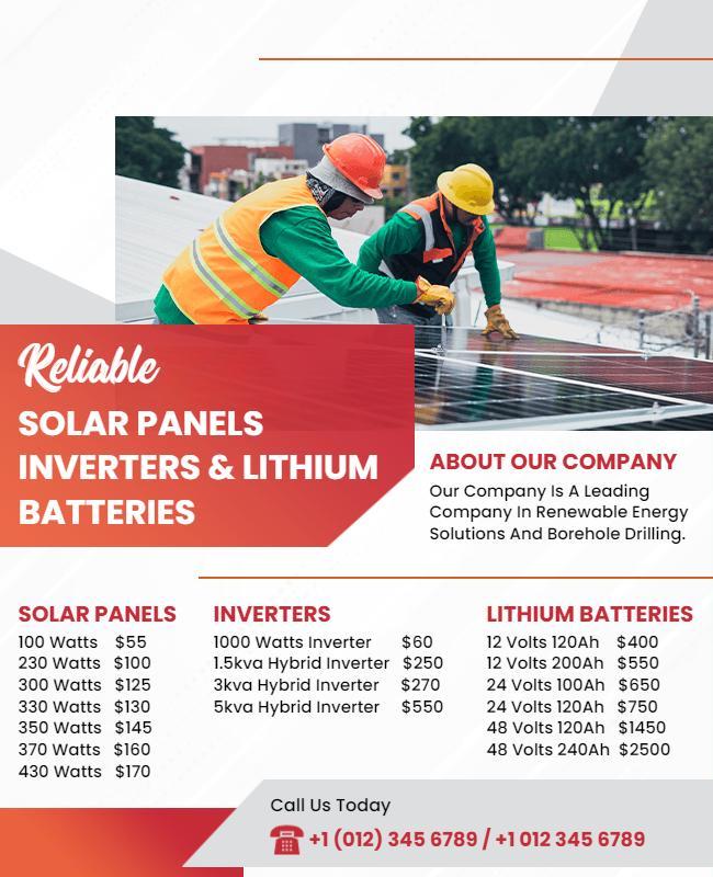 Solar Panels and Inverters Promotion Flyer Template