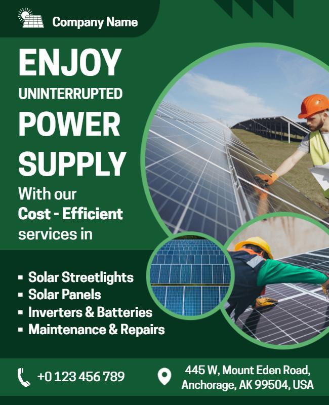 Solar Power Solutions Promotional Flyer Template