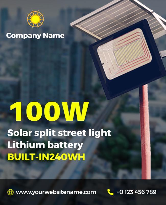 Solar Street Light Product Details Flyer Template