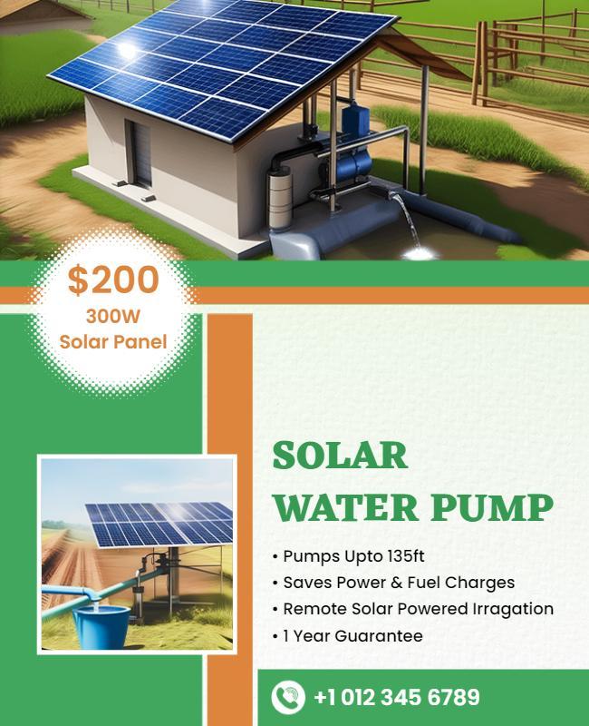 Solar Water Pump Promotion Flyer Template