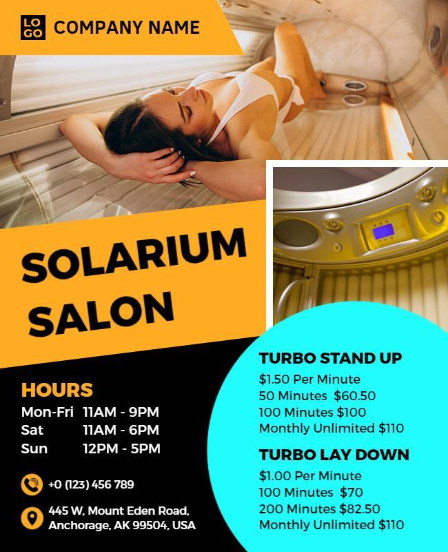 Solarium Tanning Services Promotional Flyer Template