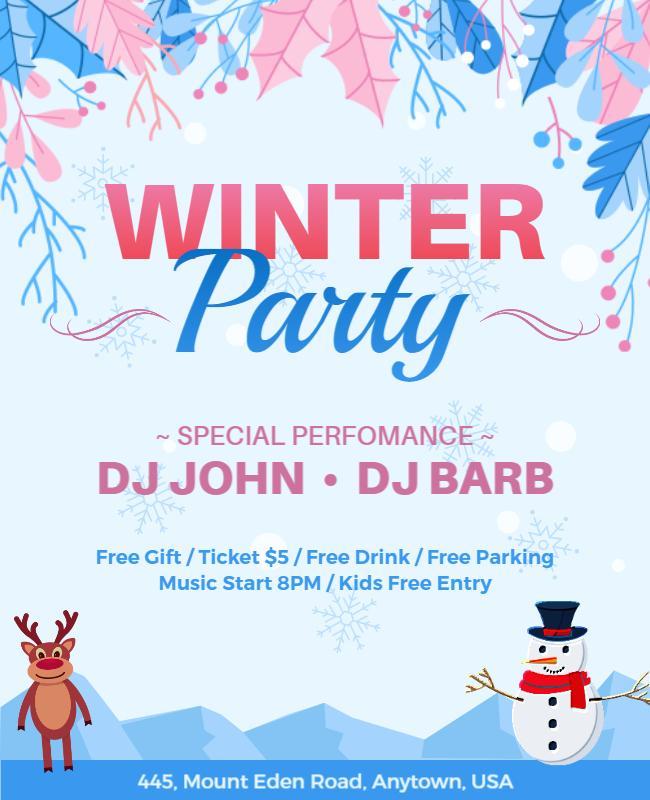 Solitude and Picton Blue Winter Party Flyer Template