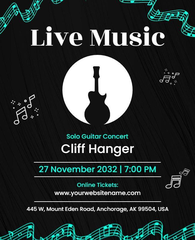 Solo Guitar Concert Event Flyer Template