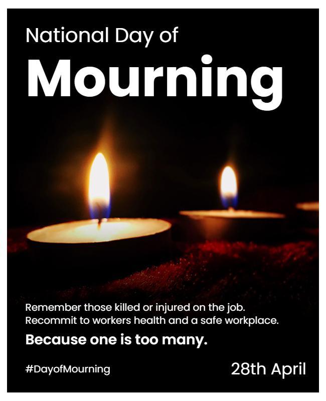Somber Candlelight Tribute for National Day of Mourning Poster Template