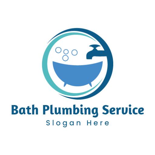Soothing Blue Bathroom Design with Classic Bathtub Logo Template