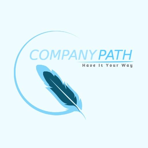 Soothing Blue Feather Design Representing Company Success Logo Template