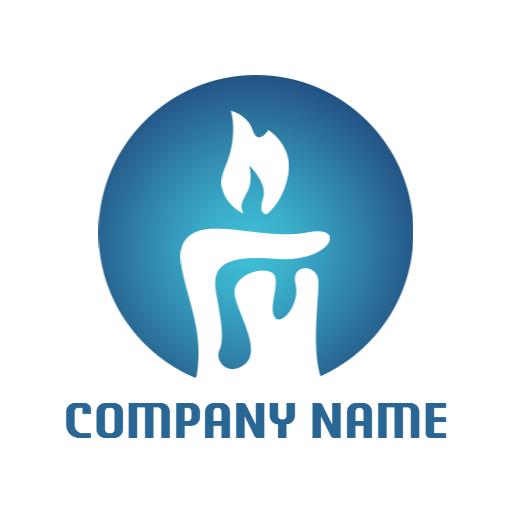 Soothing Blue Flame Symbolizing Cozy Candlelight Logo Template