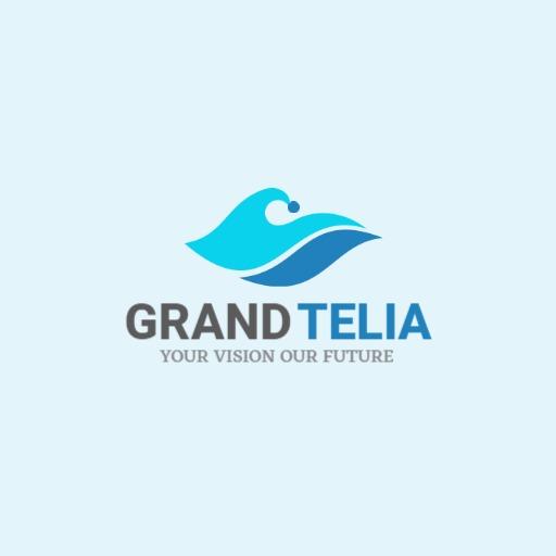 Soothing Blue Wave Design Symbolizing Company Vision Logo Template