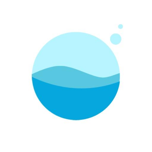 Soothing Blue Waves in an Abstract Ocean Scene Logo Template