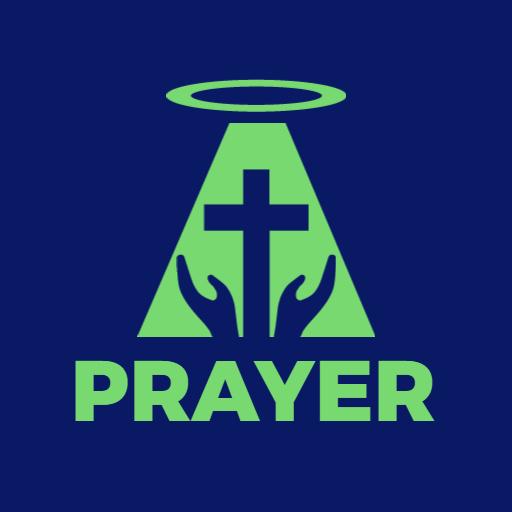 Soothing Green and Blue Design Emphasizing Faith Through Prayer Logo Template
