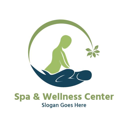 Soothing Green Design Representing Spa and Wellness Center Logo Template