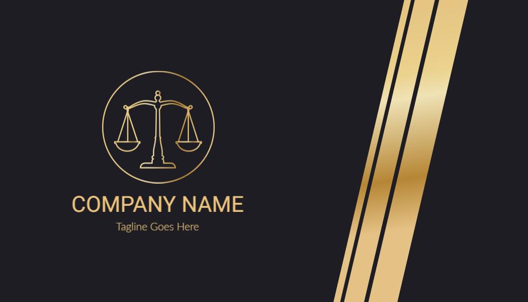Sophisticated Black and Gold Lawyer Business Card Template
