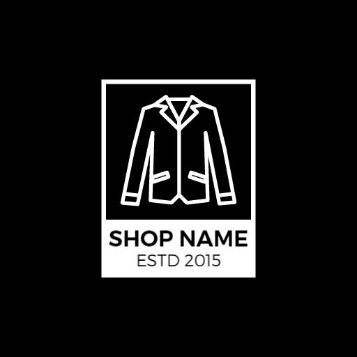 Sophisticated Black and White Blazer Design for Clothing Brand Logo Template