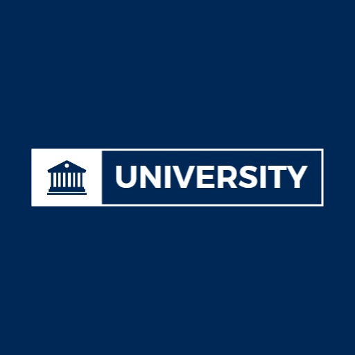 Sophisticated Blue and White Minimalist University Logo Template