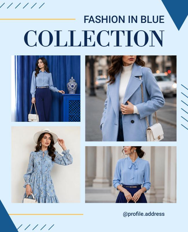 Sophisticated Blue Apparel Collection Poster Template