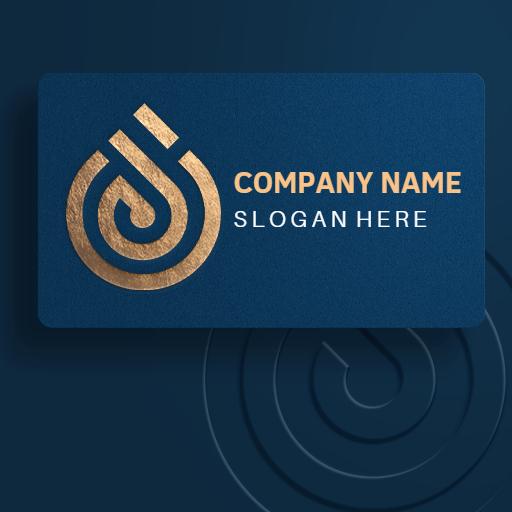 Sophisticated Dark Blue and Gold Business Mockup Logo Template